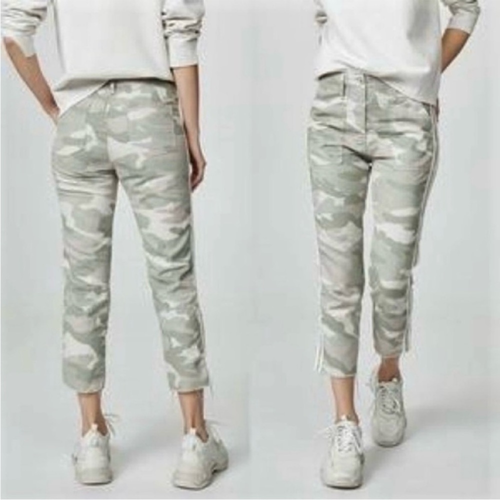 MOTHER The Shaker Chop Crop Fray Pants Camouflage Camo Desert Print - Picture 2 of 9